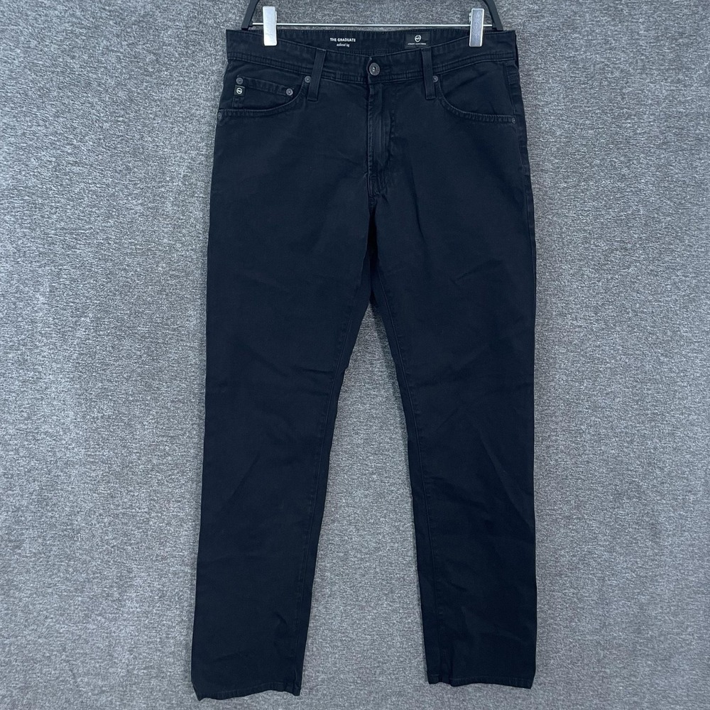 AG Adriano Goldschmied Graduate‎ Jeans Mens 31x32 Black Slim Stretch Denim